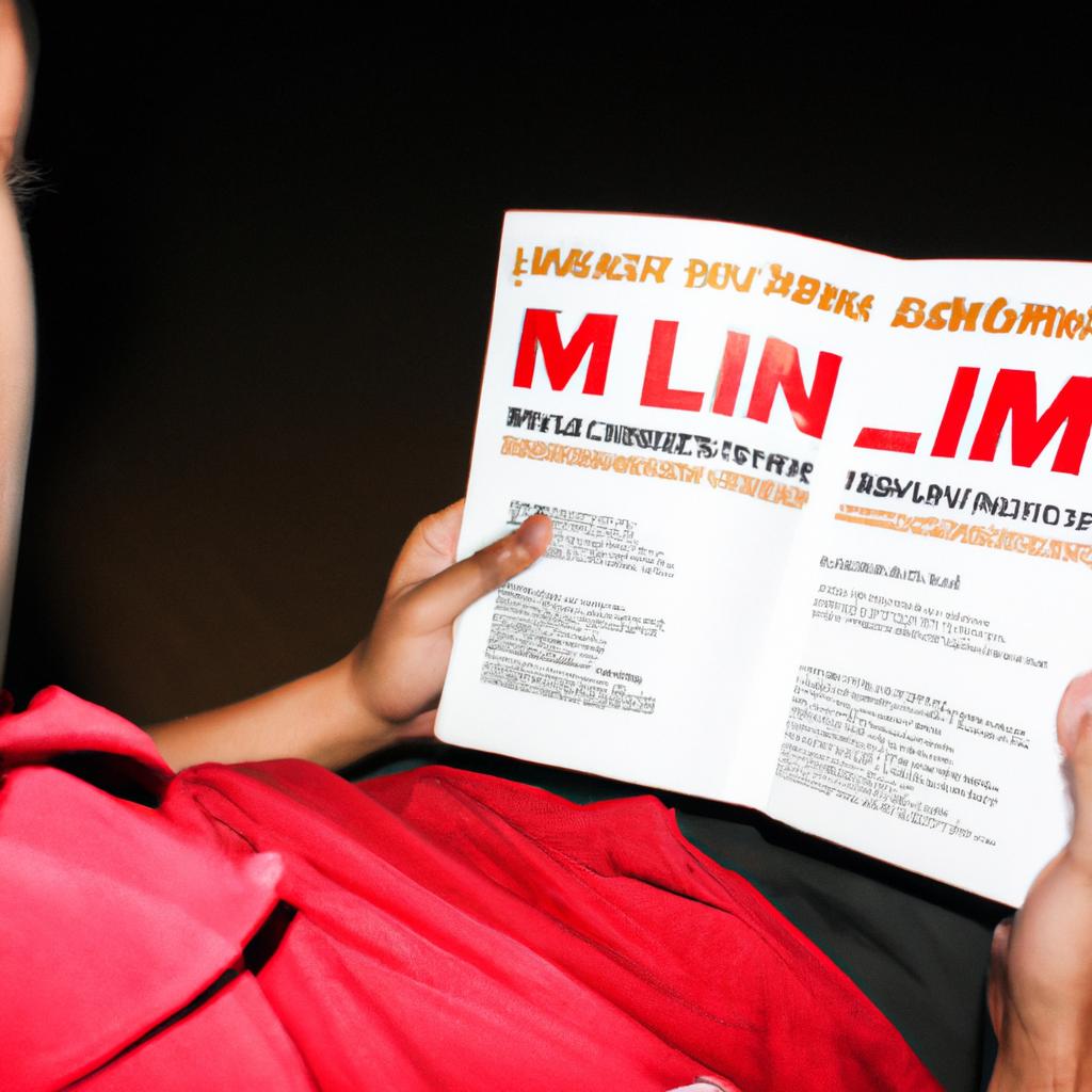 Person reading MLM training materials